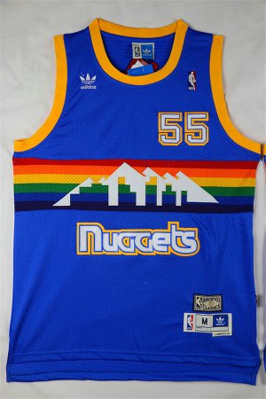 Maillot De Basket Denver Nuggets Dikembe Mutombo 55 Rainbow Engrener Bleu